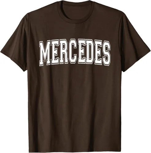 Vista 55 de MERCEDES TX TEXAS USA - Camiseta deportiva vintage estilo Varsity, Negro, S