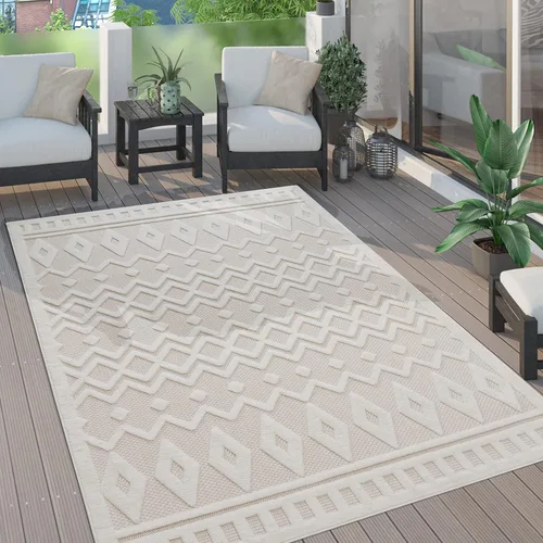 Vista 25 de Paco Home Alfombra para interiores y exteriores con patrón geométrico enrejado en antracita, tamaño: 2' x 3'3