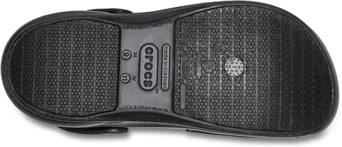 Vista 3 de Crocs Zuecos unisex para adultos, zapatos de trabajo antideslizantes, negro con brillo, 6 mujer/4 hombre