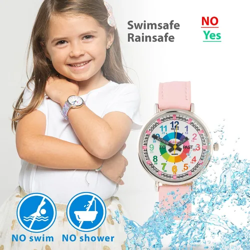 Vista 3 de Kiddus Educational Kids Watch for Children Boy and Girl. Analogue Time Teacher Wristwatch with Exercises. Japanese Quartz Movement. Easy to Read and