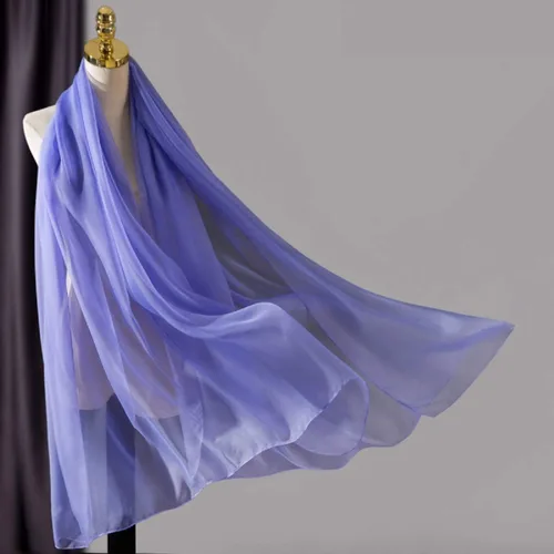 Vista 2 de K-Elewon Bufanda de seda de color sólido, bufandas de moda, mantones largos y ligeros para mujer
