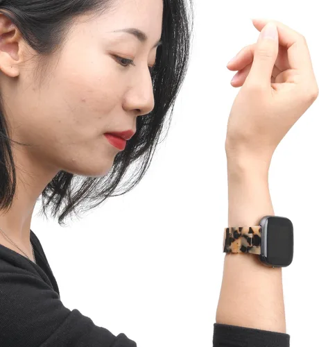 Vista 4 de AWSMOR - Correa compatible con Fitbit Versa 2 Band para mujeres y hombres, correa de resina con hebilla de acero inoxidable de repuesto para reloj