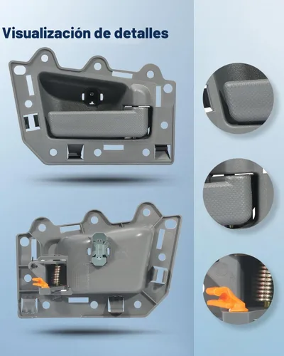 Vista 3 de ECCPP Manijas de puerta interior interior interior trasera lado del conductor para 2005-2011 para Jeep Grand para Cherokee Gray (2 unidades)