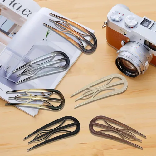 Vista 6 de 6 piezas de horquillas francesas, horquilla de cabello en forma de U estilo retro con dientes internos, horquillas francesas para el cabello