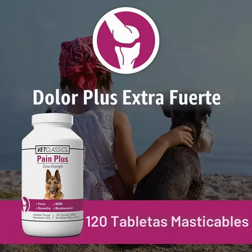 Vista 2 de Vet Classics Pain Plus Suplemento extra fuerte para perros - 120 tabletas