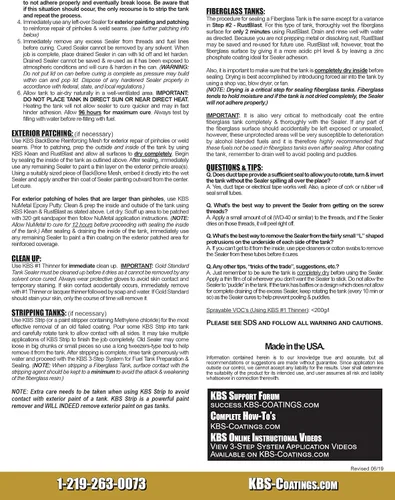 Vista 3 de KBS Coatings, 53000, kit de selladores para tanque de combustible de autos