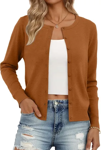 Vista 12 de Trendy Queen Women's Lightweight Knit Cardigan Gris Melange