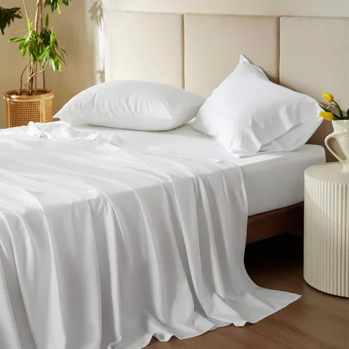 Vista 36 de Bedsure PureWoven 100% rayón derivado de bambú, sábanas de cama individual, 3 piezas