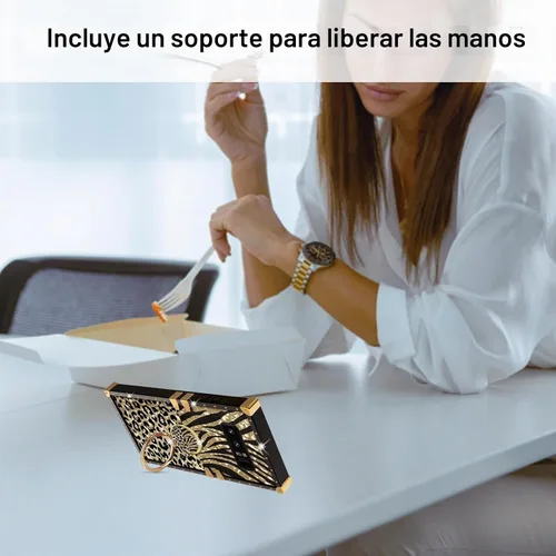 Vista 5 de Funda para teléfono Samsung Galaxy Note 8 con soporte de anillo para niñas y mujeres, retro, elegante, de lujo, con estampado de leopardo, guepardo
