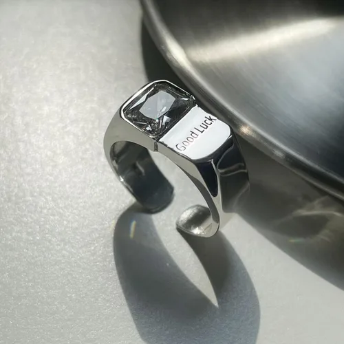 Vista 200 de Anillo de plata de ley 925, minimalista, ajustable, hecho a mano, para mujeres y niñas