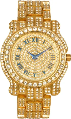 Vista 61 de Charles Raymond Bling-ed Out Ultimate Hip Hop Royalty Reloj para hombre con número romano de fácil lectura o indicadores de tiempo de diamantes