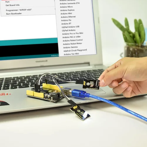 Vista 5 de KEYESTUDIO Kit de sensores 37 en 1, 37 módulos de sensores, kit de inicio para programación Arduino Mega R3 2560 Raspberry Pi, componentes