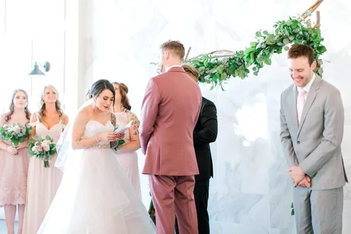 Vista 6 de Protea - Juego de 2 libros de votos de boda personalizados en papel de oro rosa