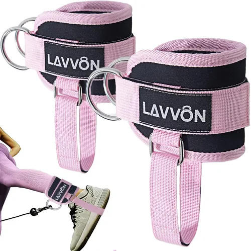 Vista 10 de LAVVON Correas de tobillo para máquinas de cable Kickbacks – Accesorios de cable de tobillo ajustables y cómodos para gimnasio, correa de tobillo