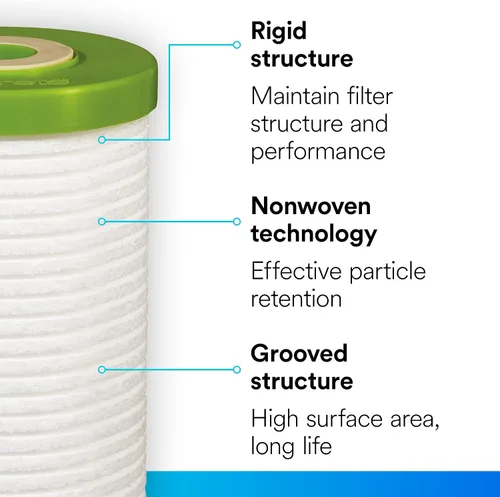 Vista 4 de Filtrete Filtro de agua de repuesto ranurado para toda la casa de gran capacidad 4WH-HDGR-F01, paquete de 1, para uso con sistema 3WH-HD-S01