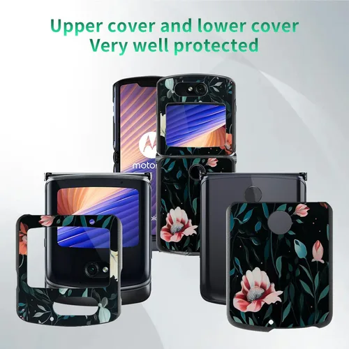 Vista 6 de Rossy Funda para Motorola RAZR 5G, para Moto RAZR 5G, funda delgada y ligera de policarbonato duro a prueba de golpes para Motorola Moto RAZR 5G