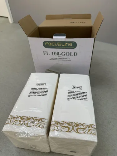Vista 8 de FOCUSLINE 100 toallas de baño con tacto de lino, toallas de mano desechables suaves y absorbentes para invitados, toallas de papel tipo tela