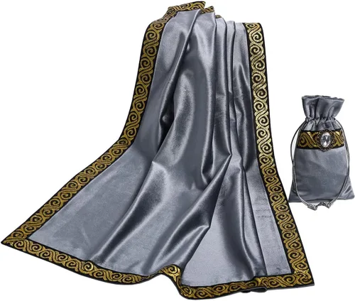 Vista 23 de BLESSUME Mantel de tarot de altar para lectura con bolsa negra