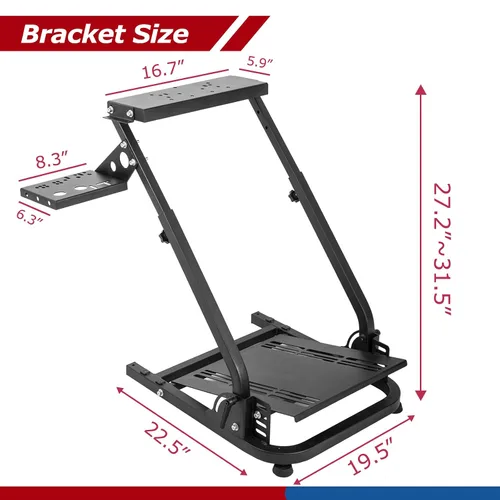 Vista 5 de Minneer G25G27G29G920 Racing Steering Wheel Stand, Applicable to T248PST248XBox Simulator Cockpit Adjustable Height Foldable Wheel Pedals NOT