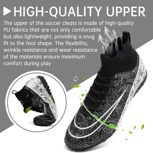 Vista 2 de Mens Soccer Cleats Women Football Cleats for Big Boy TF