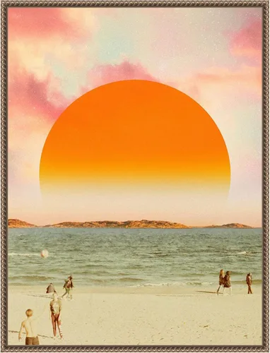 Vista 15 de Amanti Art Framed Canvas Wall Art 24x18 Retro Dreamscape II by Victoria Barnes, Framed Wall Art Canvas, Beach Artwork, Traditional Decor, Medium