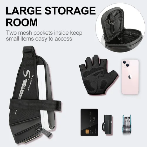 Vista 2 de Sunpeak Bolsa de asiento de bicicleta, bolsa de sillín de bicicleta debajo del asiento, bolsa de herramientas reflectante resistente al agua