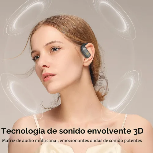 Vista 8 de BUGANI Auriculares de oreja abierta, auriculares inalámbricos Bluetooth 5.4 con tiempo de reproducción de 60 horas, micrófono con cancelación