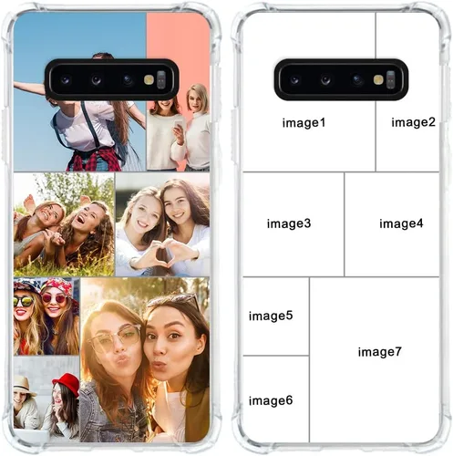 Vista 6 de Funda para teléfono personalizada para Samsung Galaxy S10 Plus, funda personalizada con collage de fotos con múltiples imágenes, funda para teléfono