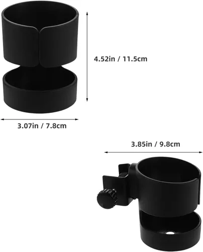 Vista 2 de KICHOUSE Soporte para micrófono Soporte para vasos de bebida: Accesorio de soporte para botella de agua con abrazadera - Base de accesorios