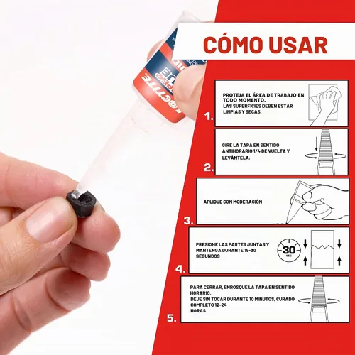 Vista 3 de Loctite Super Glue - Botella líquida de cuello largo, botella de 0.35 oz (paquete de 1) adhesivo instantáneo para plástico, madera y metal