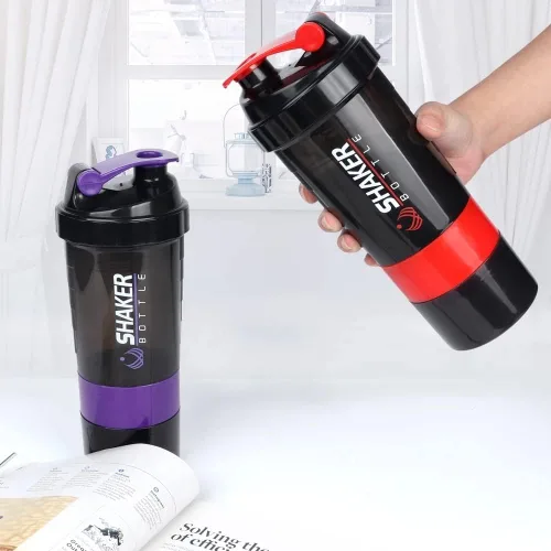 Vista 4 de Botella mezcladora de proteínas para mezclas de proteínas, 17 onzas, a prueba de fugas, fácil de limpiar, sin BPA, sin sabor, material seguro,