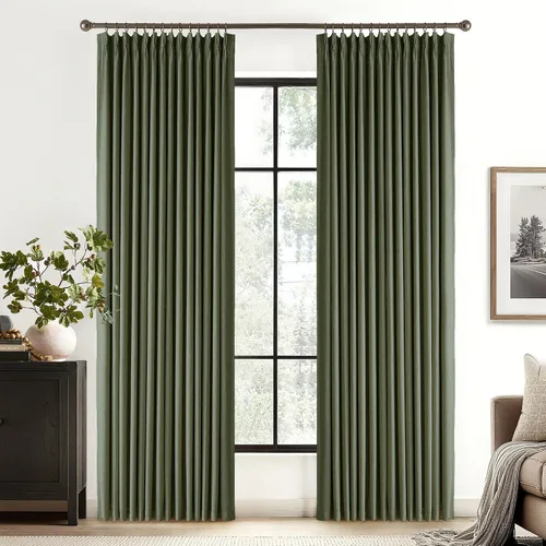 Vista 80 de RYB HOME Cortinas de lino texturizado 100% opacas de 84 pulgadas de largo, aislamiento térmico, privacidad, ahorro de energía para dormitorio, sala