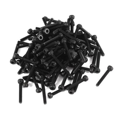 Vista 12 de Uxcell - Tornillo hexagonal de aleación de acero 12.9, moleteado, cabeza moleteada, 100 unidades, M2x5
