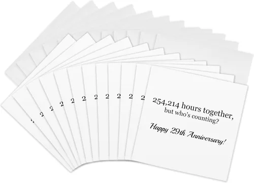 Vista 8 de 3dRose Happy 29th Anniversary - 254214 hours together 6 Greeting Cards with envelopes