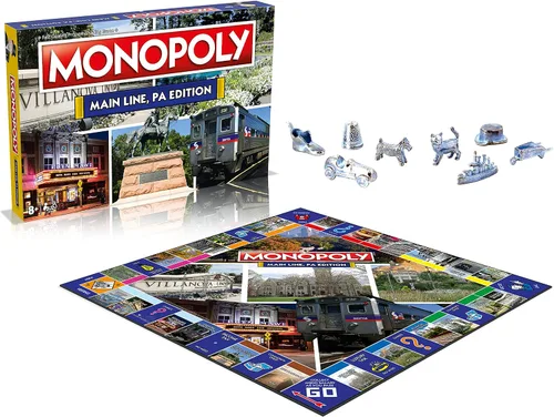Vista 3 de Monopoly - Juego de mesa The Main Line Edition: 2-6 jugadores, juegos de mesa familiares para niños y adultos, juegos de mesa para niños de 8 años