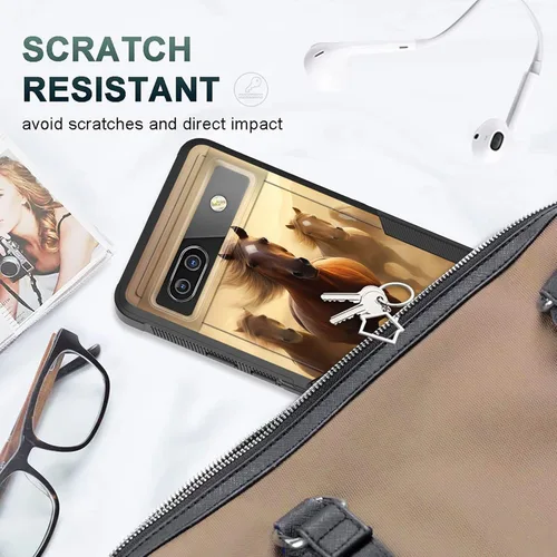 Vista 24 de Funda para Pixel 6A, funda protectora híbrida de doble capa resistente a prueba de golpes de policarbonato duro de silicona suave TPU para Google