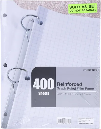 Vista 6 de Mintra - Papel de relleno reforzado (400 hojas (paquete de 4 de 100), rayas universitarias)