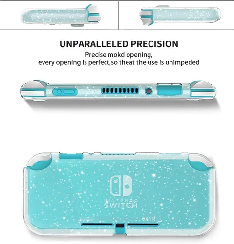 Vista 2 de DLseego Switch Lite 2019 - Funda protectora compatible con Nintendo Switch Lite, funda de TPU suave con purpurina y 2 protectores de pantalla
