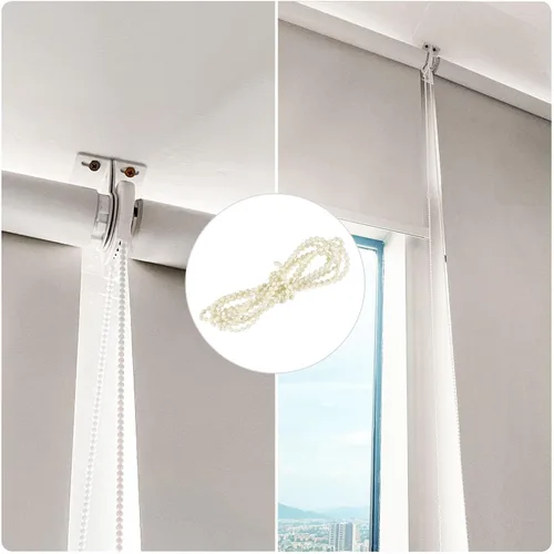 Vista 4 de uxcell Cable de cadena con cuentas, 2.19 yardas, persianas enrollables verticales romanas para cortinas de ventana, piezas de repuesto, color beige
