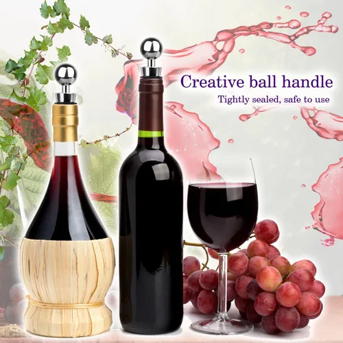 Vista 6 de Tapón para botella de vino, 3 unidades, tapón de silicona al vacío, tapón de vino reutilizable utilizado para bares, fiestas de vacaciones, mantiene