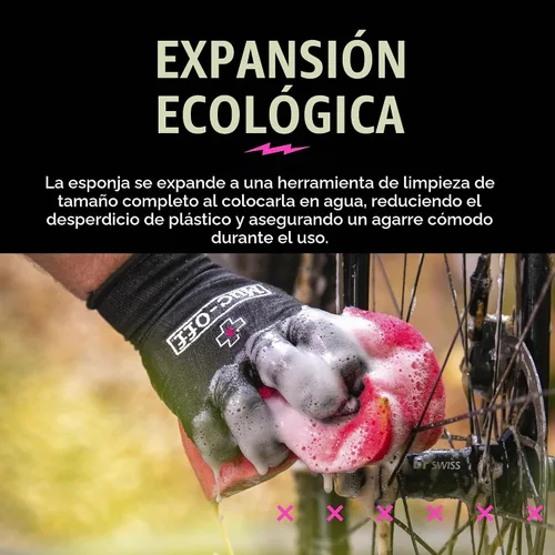 Vista 3 de Muc Off Esponja expansiva: esponja de limpieza de bicicleta Microcell de primera calidad con forma ergonómica y facilidad de uso