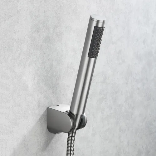 Vista 3 de KES - Cabezal de ducha de mano para baño con manguera extra larga y soporte Cepillado inoxidable