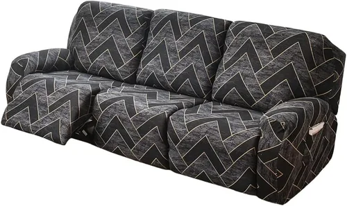 Vista 31 de Fundas elásticas para sillas reclinables, 4 piezas, fundas estampadas Lazyboy para sillón reclinable Lazyboy, funda de elastano suave para silla