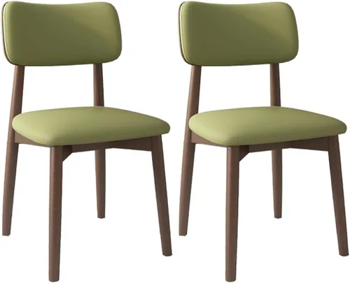 Vista 42 de YVYKFZD Solid Wood Dining Chairs, Kitchen Chairs Set with Curved Backrest, Leather Upholstered Dining Room Chair, Armless Living Room Chair, for