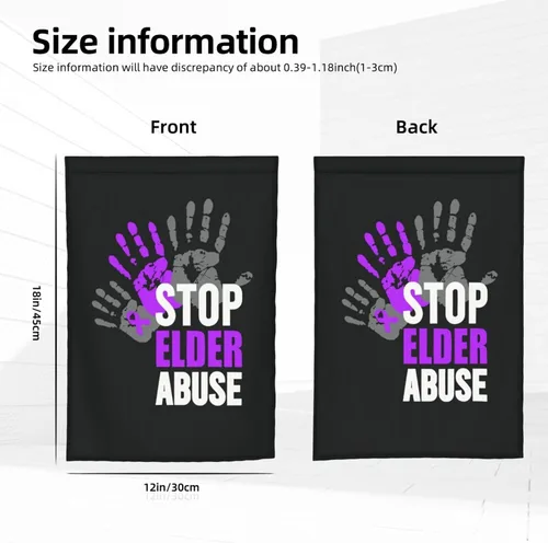 Vista 9 de Letrero de decoración para exteriores con texto en inglés "Stop Elder Abuse Elder Abuse Elder Abuse Awareness Flags", para jardín, patio, césped, 12