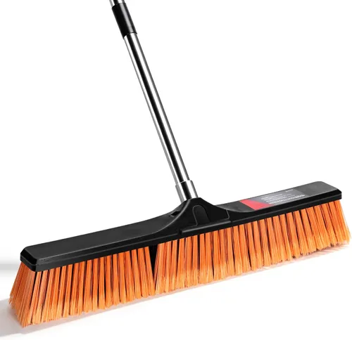 Vista 12 de MASTERTOP 24" Heavy Duty Push Broom with Ultra-Sturdy Adjustable Handle, 6-Layer Stiff Bristles Garden Yard Broom, Outdoor Sweeping Brush for