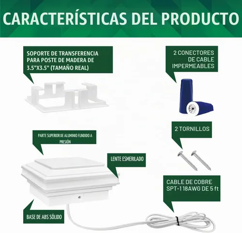 Vista 5 de GKOLED Luz de poste de tapa plana, 9-15V AC/DC 3W IP65 impermeable para exteriores, iluminación de cubierta LED de 2700K para postes de 3.5x3.5 4x4