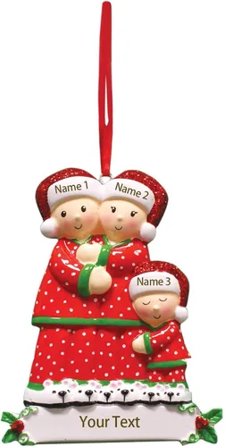 Vista 6 de Adornos de Navidad personalizados, adornos de Navidad 2023, nombres grabados personalizados, adornos de Navidad familiares para decoración del árbol