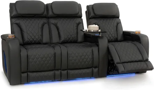 Vista 51 de Seatcraft Luminis 365 - Asiento de cine en casa (fila de 2 biplazas), color carmesí