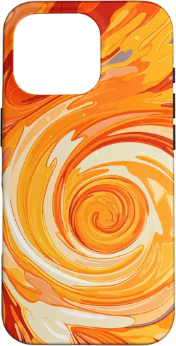 Vista 20 de iPhone 16 Swirl Orange Color Illustration Pattern Abstract Art Case
